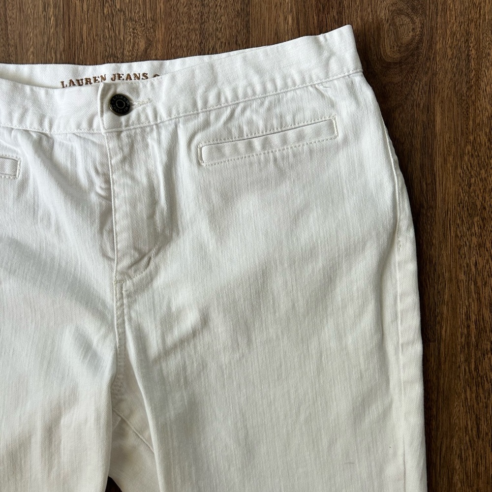RALPH LAUREN JEANS CO White Straight Leg Capris Bareback Preppy Old Money Size 6 - Picture 10 of 15